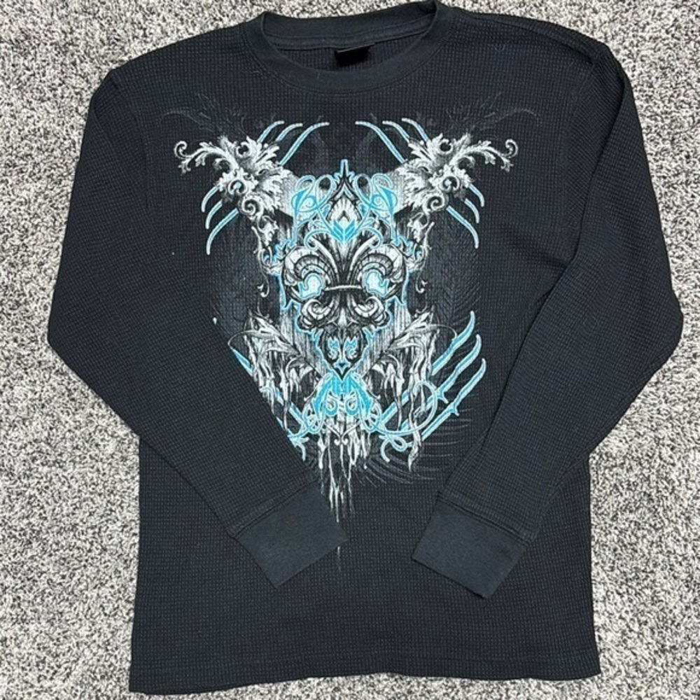 Hybrid & Company Dark Gray Waffle Knit Shirt